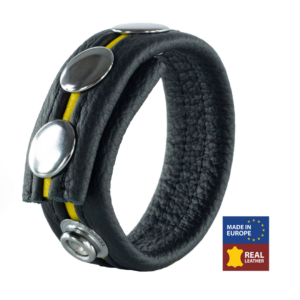 Adjustable Leather Cockring - Yellow