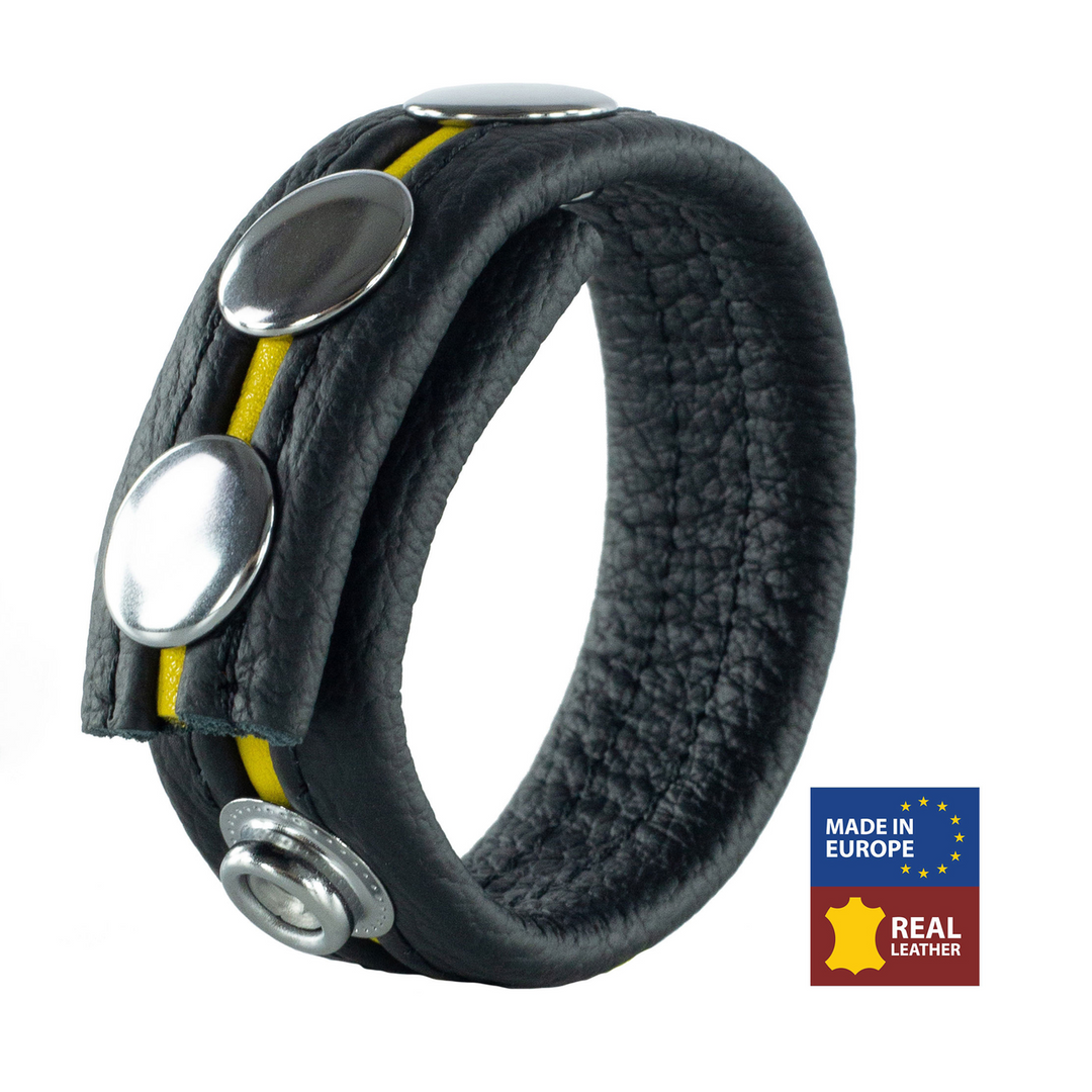 Adjustable Leather Cockring - Yellow