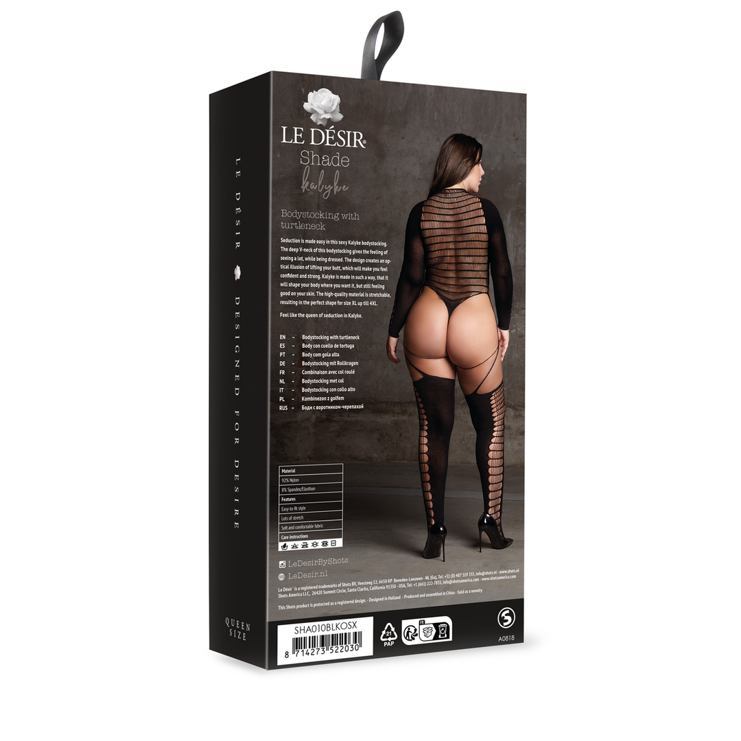 Kalyke XXIII - Bodystocking with Turtleneck - Queen Size - Black 3