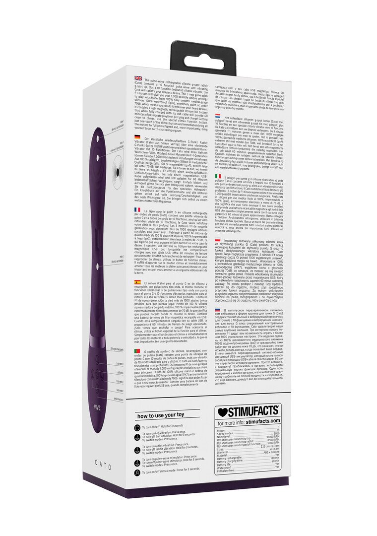 Cato - Pulse G-spot Rabbit - Purple 3