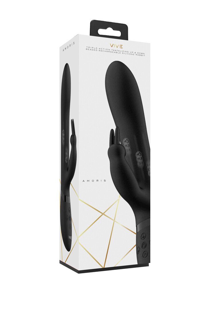 Amoris - Stimulating Beads Rabbit - Black 2