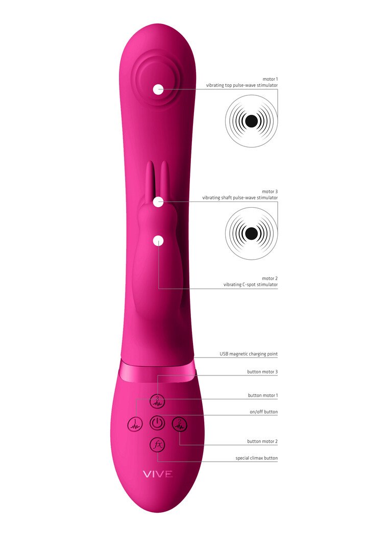 May - Dual Pulse-Wave Vibrating C-spot G-Spot Rabbit - Pink 6