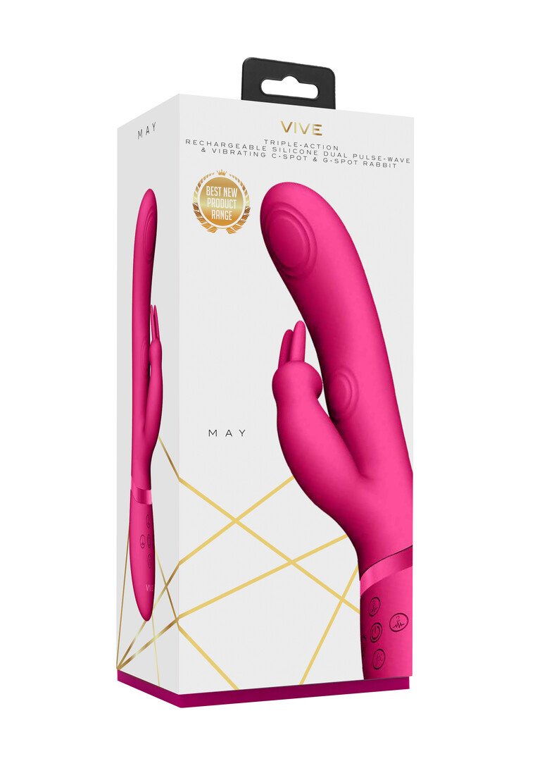 May - Dual Pulse-Wave Vibrating C-spot G-Spot Rabbit - Pink 2