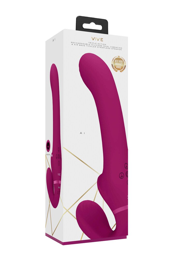 Ai - Dual Vibrating Air Wave Tickler Strapless Strapon 2