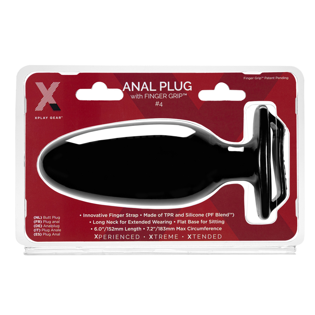 Finger Grip Plug #4 - Butt Plug with Finger Grip - Black 2