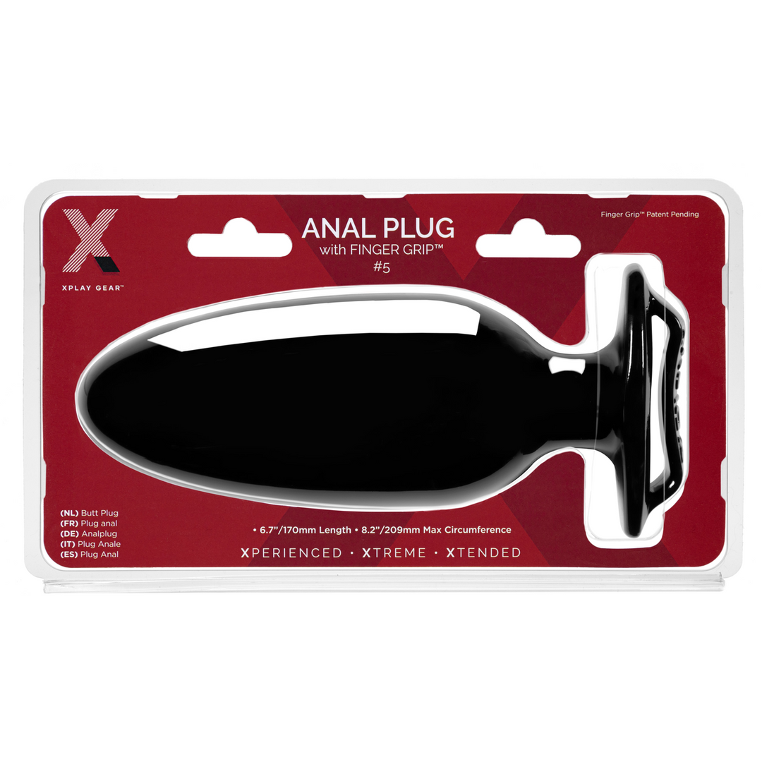 Finger Grip Plug #5 - Butt Plug with Finger Grip - Black 2